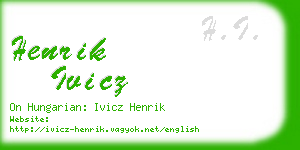 henrik ivicz business card